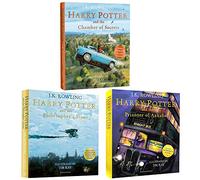 J.K. Rowling Harry Potter Illustrated Edition Collection 3 Books Set (Harry Potter And The Philosopher's Stone, Harry Potter And The Chamber Of Secrets, Harry Potter And The Prisoner Of Azkaban)
