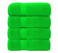 J K ZONE 4 Pack Large Bath Towels Set 100% Egyptian Cotton Hotel Quality Towels Extra Soft Fast Absorbent Long Lasting Material Guest Towel Bathroom Matching Towels 70 x 120 cm (Green)