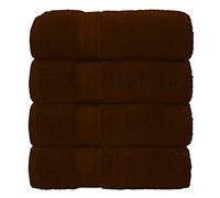 J K ZONE 4 Pack Large Bath Towels Set 100% Egyptian Cotton Hotel Quality Towels Extra Soft Fast Absorbent Long Lasting Material Guest Towel Bathroom Matching Towels 70 x 120 cm (Chocolate)