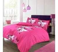 J K ZONE Luxury Printed Duvet Cover Sets Butterfly Duvet Cover With Matching Pillow Case Easy Care Soft Bedding Gift Pack (Single, Butterfly Pink)