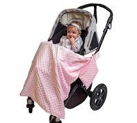 J.L. Childress Cuddle 'N Cover Stroller Blanket - Soft Baby Blanket for Travel, Car Seat, & Strollers, All-Weather Sun & Shade Protection for Infant & Toddler, Silky & Minky Fabric - 30" x 30", Pink