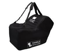 J.L. Childress Padded Infant Car Seat Bag with Wheels - Travel Bag for Airplane, Fits Most Baby & Infant Car Seats, Compatible with UPPAbaby, Nuna, & Chicco, AirTag Compatible - Premier, Black