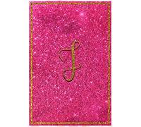 J - Letter "J" Initial Monogram Notebook - Pretty Pink & Gold Confetti Glitter Monogrammed Blank Lined Note Book: Journal or Diary with ... Kids, Girls & Women - 120 Pages - Size 6x9 Paperback