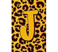 J: Letter J Monogram Initials Leopard Skin Print Pattern Notebook & Journal