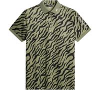 J.LINDEBERG 2025 TOUR TECH PRINT GOLF POLO SHIRT - TIGER OLIVE