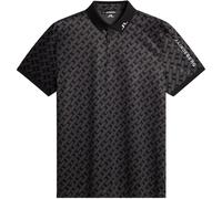 J.LINDEBERG 2025 TOUR TECH PRINT GOLF POLO SHIRT - TOUR GEO TONAL BLACK