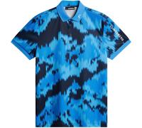 J.LINDEBERG 2025 TOUR TECH PRINT GOLF POLO - WARP SONIC BLUE - 2XL