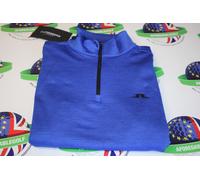 J.Lindeberg Mens Destry Zip Mid Layer Sweater - Club Blue Melange - M