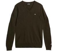 J.LINDEBERG LYMANN TOUR MERINO V-NECK GOLF SWEATER - FOREST GREEN