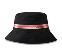 J.Lindeberg Mens Denver Stripe Golf Bucket Hat - Black - One Size