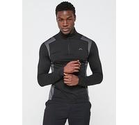 J LINDEBERG Men's Golf Lukas Quarter Zip Mid Layer Top - Black, Black, Size 2Xl, Men Black