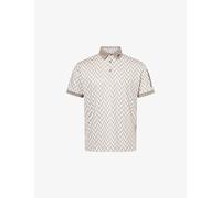 J.Lindeberg Mens J.Lindeberg Tour Tech-Print Woven Polo Shirt Bridge Stack Brindle XL