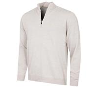 J.Lindeberg Mens Kiyan Merino Quarter Zip Sweater - Moonbeam Melange - M