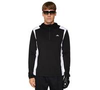 J.Lindeberg Mens Lukas Quarter Zip Hood Wicking Golf Sweater - Black - S
