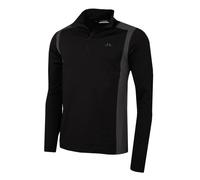 J LINDEBERG Men's Golf Lukas Quarter Zip Mid Layer Top - Black, Black, Size Xl, Men Black
