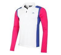 J.Lindeberg Mens Lukas Quarter Zip Mid Layer Sweater - Pink Peacock - XXL