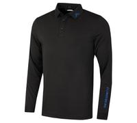 J.Lindeberg Mens Tour Tech Long Sleeve Polo Shirt - Black Melange - S
