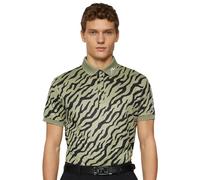 J.LINDEBERG 2025 TOUR TECH PRINT GOLF POLO - TIGER OLIVE - L