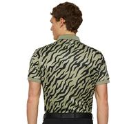 J.LINDEBERG 2025 TOUR TECH PRINT GOLF POLO - TIGER OLIVE - 2XL