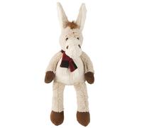 J-Line Donkey Figurine + Scarf - Plush/Polyester - Beige/Brown - Large