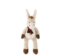 J-Line Donkey Soft Toy + Scarf - Polyester - Beige/Brown - Medium
