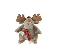 J-Line Reindeer Plush + Scarf - Polyester - Brown - Medium