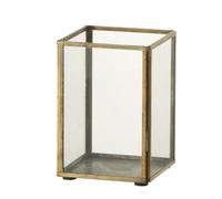 J-Line Tealight Holder - Glass/Metal - Bronze - Small