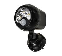 J.LUMI YCB2050 Battery Operated Motion Spotlight Outdoor, LED 5000K Daylight White, Uses 4 D-Cell Batteries (NOT Included), Motion Sensing LED Spot Light, Black