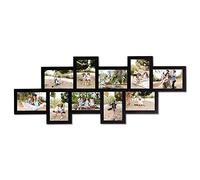 J.M.Deco Irregular College Picture Frame 10 Opening for Wall Decor, 4x6 Picture Frame Collage for Home Decoration Gifts, Collage Wall Hanging Photo Frames for 6x4 Photo, Black