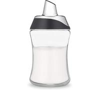 J&M DESIGN Sugar Dispenser with Pour Spout Lid Sugar Container Shaker Coffee Bar Accessories Organizer Essentials Powdered Creamer Baking Supplies 7.5oz Glass Jar Pourer Sugar Bowl Salt Dish Holder