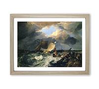 J.M.W. Turner Calais Pier Classic Painting Framed Print | A2 Oak Framed Wall Art | Ready to Hang | Classic Historical Picture | Living Room Bedroom Lounge Office