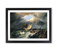J.M.W. Turner Calais Pier Classic Painting Framed Print | A3 Black Framed Wall Art | Ready to Hang | Classic Historical Picture | Living Room Bedroom Lounge Office