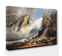 J.M.W. Turner Fall of The Rhine Canvas Print | Gallery Wrapped 30mm Frame Wall Art | 30x20 inches | Ready to Hang | Contemporary Picture | Living Room Bedroom Lounge Office