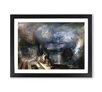 J.M.W. Turner Hero and Leander Classic Painting Framed Print | A2 Black Framed Wall Art | Ready to Hang | Classic Historical Picture | Living Room Bedroom Lounge Office