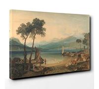 J.M.W. Turner Lake Geneva Canvas Print | Gallery Wrapped 30mm Frame Wall Art | 30x20 inches | Ready to Hang | Contemporary Landscape Picture | Living Room Bedroom Lounge Office