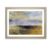 J.M.W. Turner Seascape with Storm Coming Classic Painting Framed Wall Art Print, Ready to Hang Picture for Living Room Bedroom Home Office Décor, Oak A4 (34 x 25 cm)