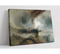 J M W Turner Snow Storm Steam-Boat Off A Harbour Canvas Wall Art Picture Print - 12 inch wide x 8 inch high (Frame Depth 30mm)