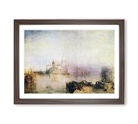 J.M.W. Turner St pauls Cathedral Classic Painting Framed Wall Art Print, Ready to Hang Picture for Living Room Bedroom Home Office Décor, Walnut A4 (34 x 25 cm)