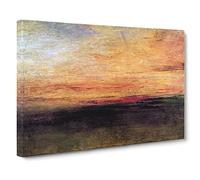J.M.W. Turner Sun Setting Classic Painting Canvas Wall Art Print Ready to Hang, Framed Picture for Living Room Bedroom Home Office Décor, 20x14 Inch (50x35 cm)