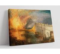 J M W Turner The Burning Houses Of Commons Canvas Wall Art Picture Print - 47 inch wide x 32 inch high (Frame Depth 30mm)