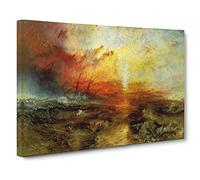 J.M.W. Turner The Slave Ship Canvas Print | Gallery Wrapped 30mm Frame Wall Art | 24x16 inches | Ready to Hang | Classic Seascape Picture | Living Room Bedroom Lounge Office