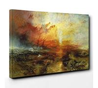 J.M.W. Turner The Slave Ship Canvas Print | Gallery Wrapped 30mm Frame Wall Art | 30x20 inches | Ready to Hang | Classic Seascape Picture | Living Room Bedroom Lounge Office