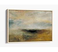 J M W Turner The Storm Coming Canvas Floater Frame Print Picture Art - Light Oak Frame 24 inch wide x 16 inch high