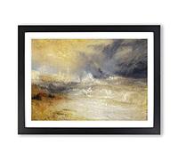 J.M.W. Turner Waves Breaking Against the Lee Shore Classic Painting Framed Print | A2 Black Framed Wall Art | Ready to Hang | Classic Beach Picture | Living Room Bedroom Lounge Office