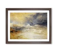 J.M.W. Turner Waves Breaking Against the Lee Shore Classic Painting Framed Print | A3 Walnut Framed Wall Art | Ready to Hang | Classic Beach Picture | Living Room Bedroom Lounge Office