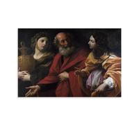 J. M. W. Turner Works《Lot And His Daughters Leaving Sodom》Printing Posters Premium Canvas Print Wall Paintings Stylish Room Decor for Indoor Home Space 08x12inch(20x30cm)