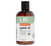J MAC BOTANICALS Organic Castor Oil (8 oz plastic bottle) Cold Pressed, BPA Free, Castor hexane free, for face, skin, eyelashes, Certified USDA Organic
