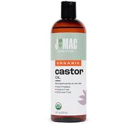 J MAC BOTANICALS Organic Castor Oil, Cold Pressed (16 oz) BPA Free, hexane free, for face, skin, eyelashes, Certified USDA Organic
