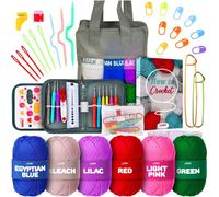J MARK Crochet Kit for Beginners - Complete Crocheting Set with Acrylic Yarn and Accessories