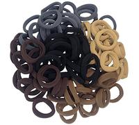 J-MEE Hair Bands Hair ties for Thick Hair 100PCS Seamless Cotton Simply Ponytail Holders Headband Scrunchies Hair Accessories No Crease Damage (Neutral Colors)